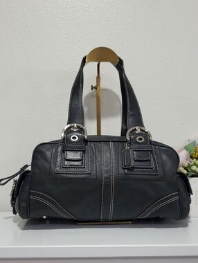 😍RARE VINTAGE Coach Mia Soho Y2K Black Leather Shoulder/Handbag 🖤